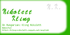 nikolett kling business card